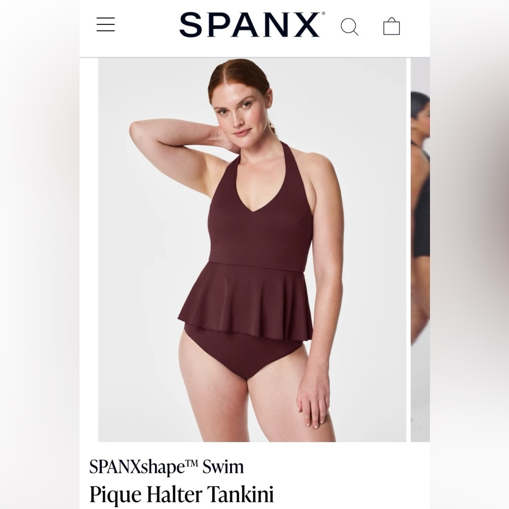 Spanx mulberry Pique tankini and bottoms